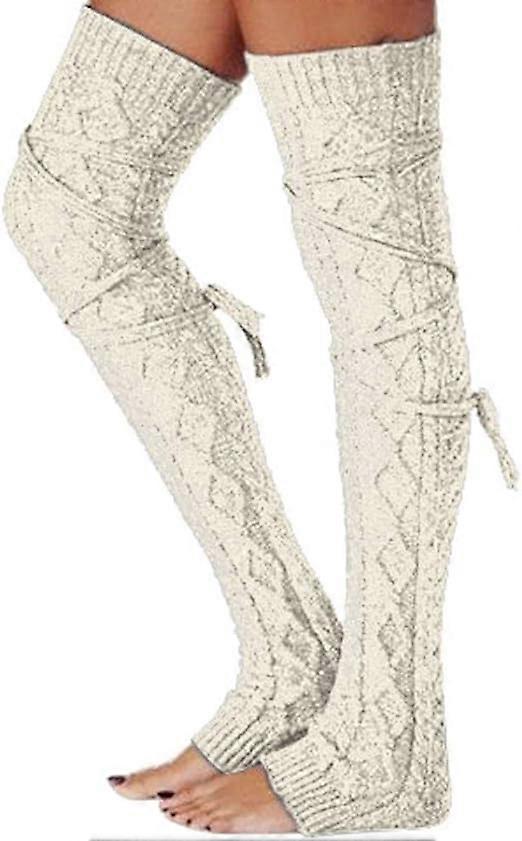 Womens Knitted Crochet Leg Warmers Boot Socks