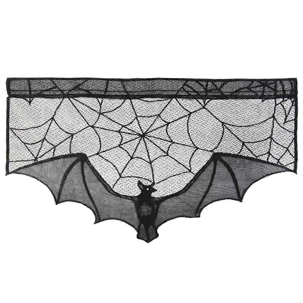 Halloween Cobweb Bat Spider Web Mesh Tablecloth Fireplace Mantle Party Decor