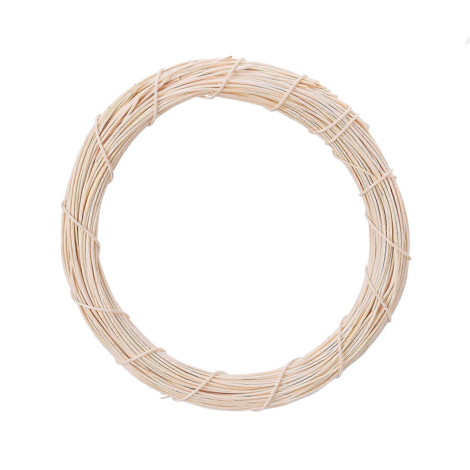 手作りDIYクリスマスつるリングドア吊り花輪-外径25cmオフホワイトインドネシアつる