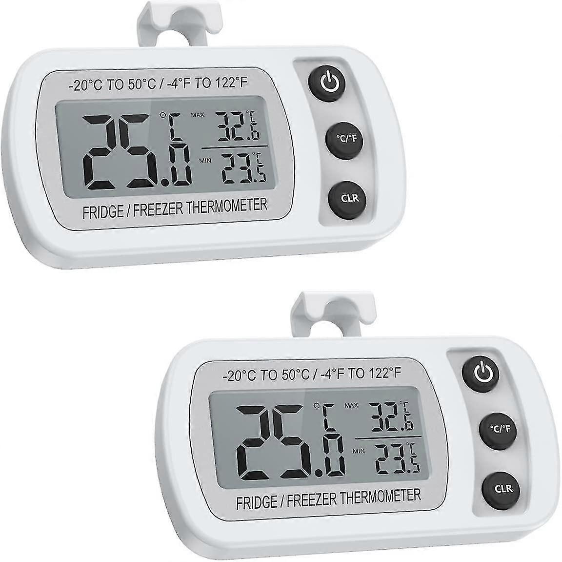 2 Pack Healwe Refrigerator Thermometer, Digital Freezer/fridge Thermometer