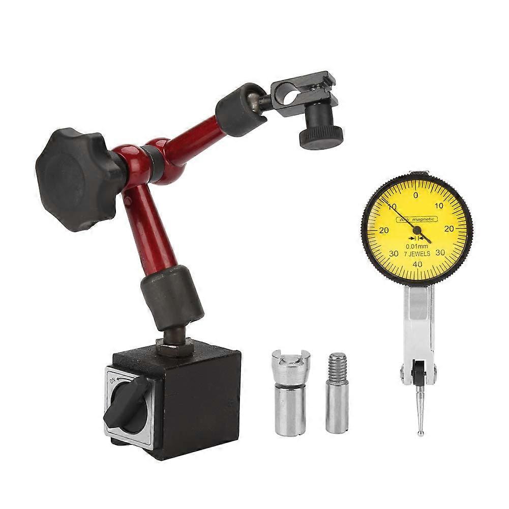 Magnetic Base Holder - Flexible Solid Magnetic Gauge Holder Base Holder + Lever Dial Test Indicator Gauge