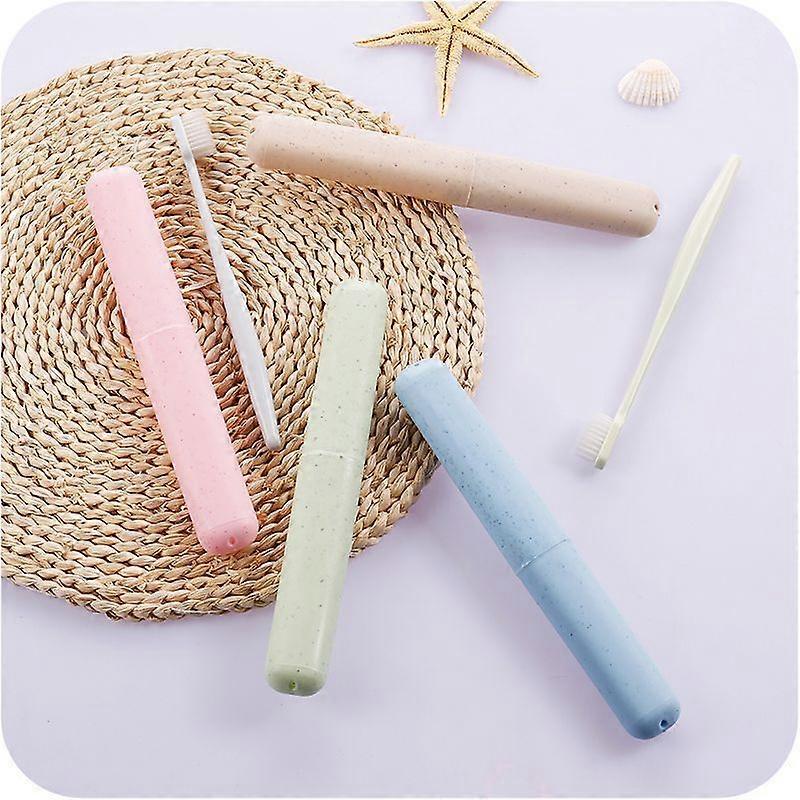 4 Pack Portable Wheat Straw Toothbrush Toothbrush Case