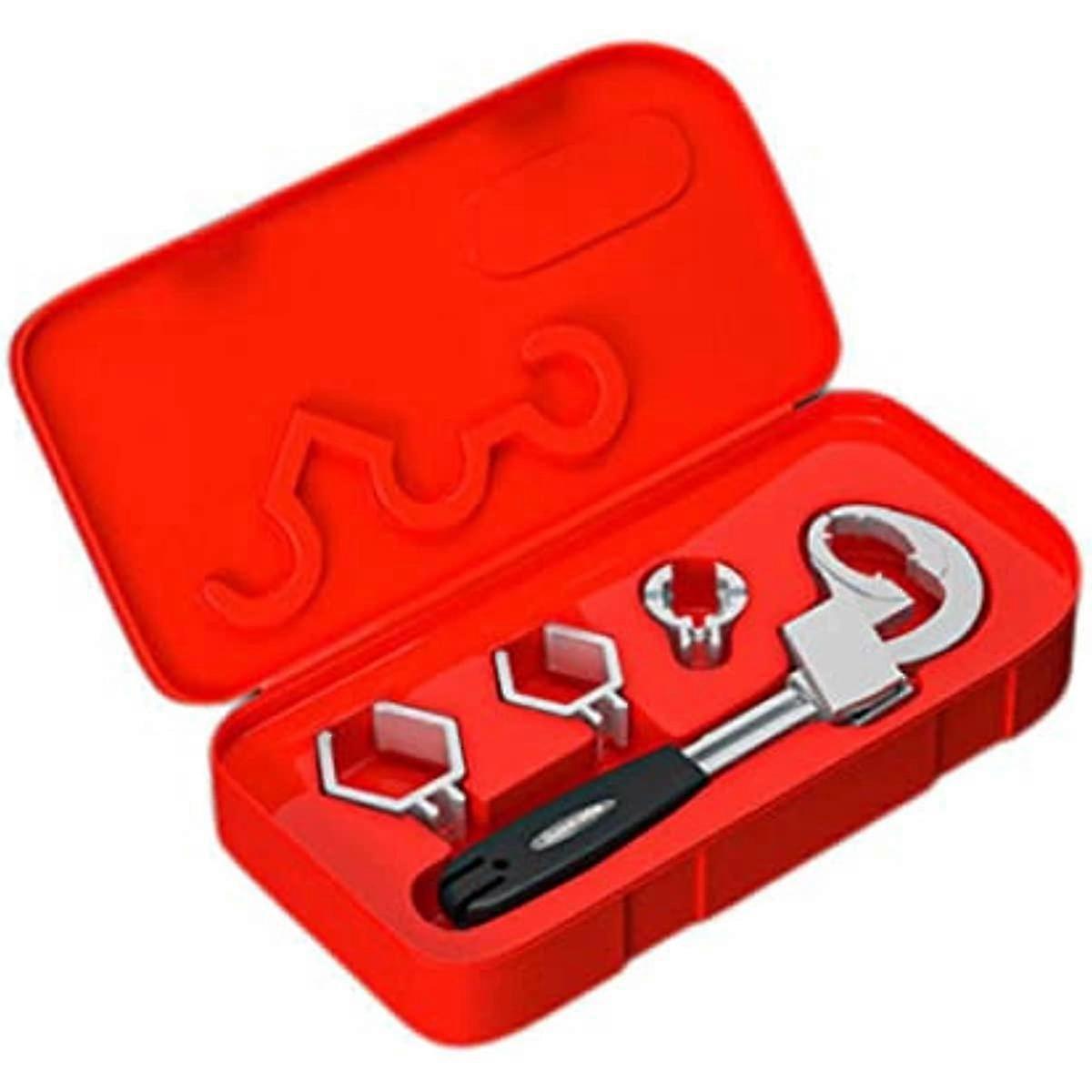 Bathroom Wrench Multifunctional Adjustable Wide Opening Spanner With Replacement Head Storage Box 5pcs Bathroom Wrench Wrench