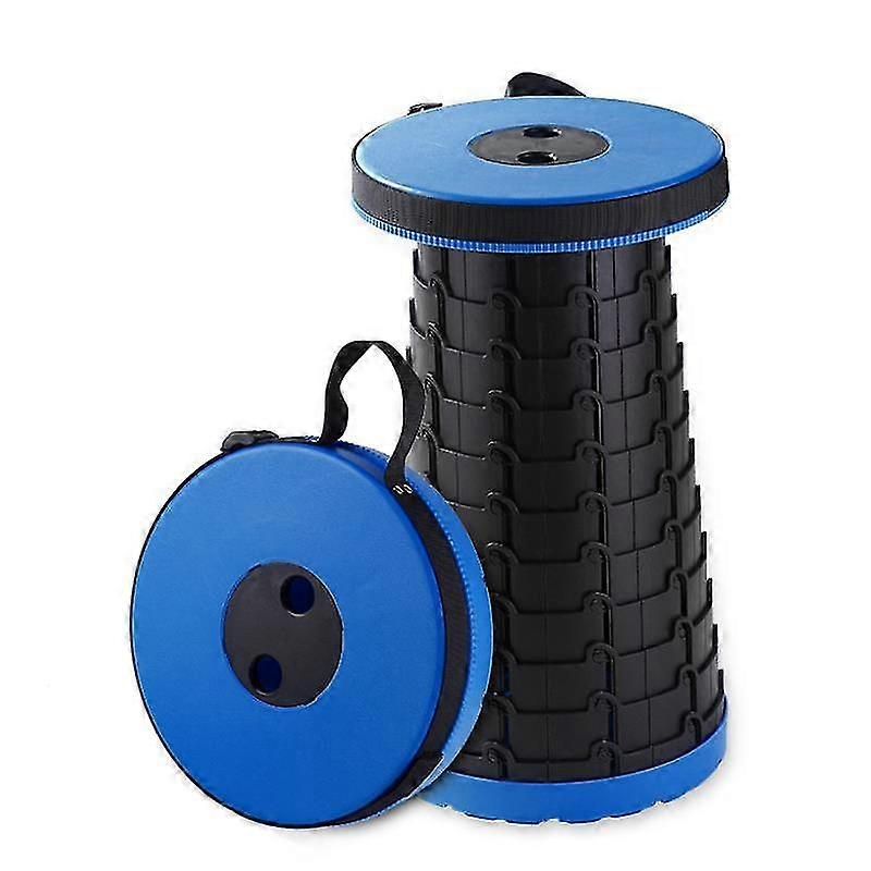 Bin Folding Camping Stool, Portable Foldable Small Telescopic Stool With Adjustable Height And Handle, Compact For Kitchen Outdoor Hiking Fishing Gard