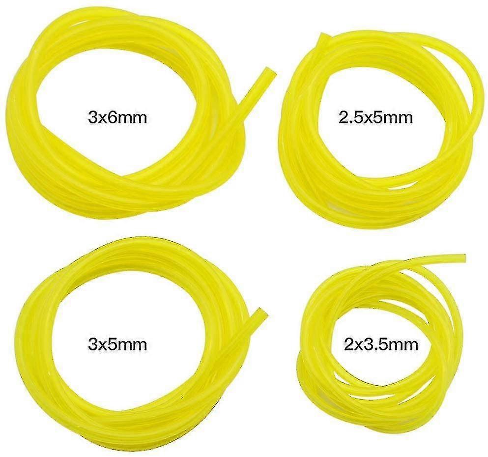 4 件汽油软管长度 1.5m 通用燃油管路软管园艺工具透明黄色