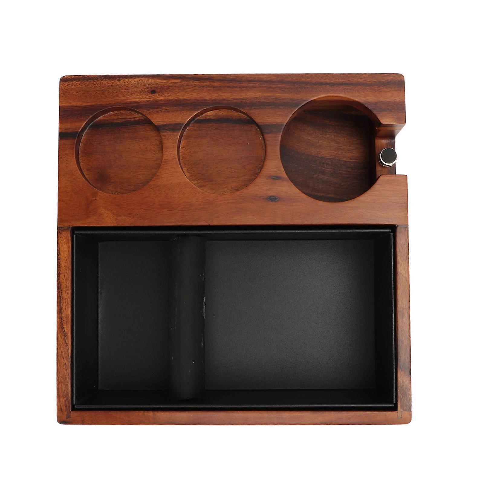 Coffee Knock Box Large Coffee Tamping Station Organizer With Removable Embedded Knock Residue Box Antislip Base Mess Free