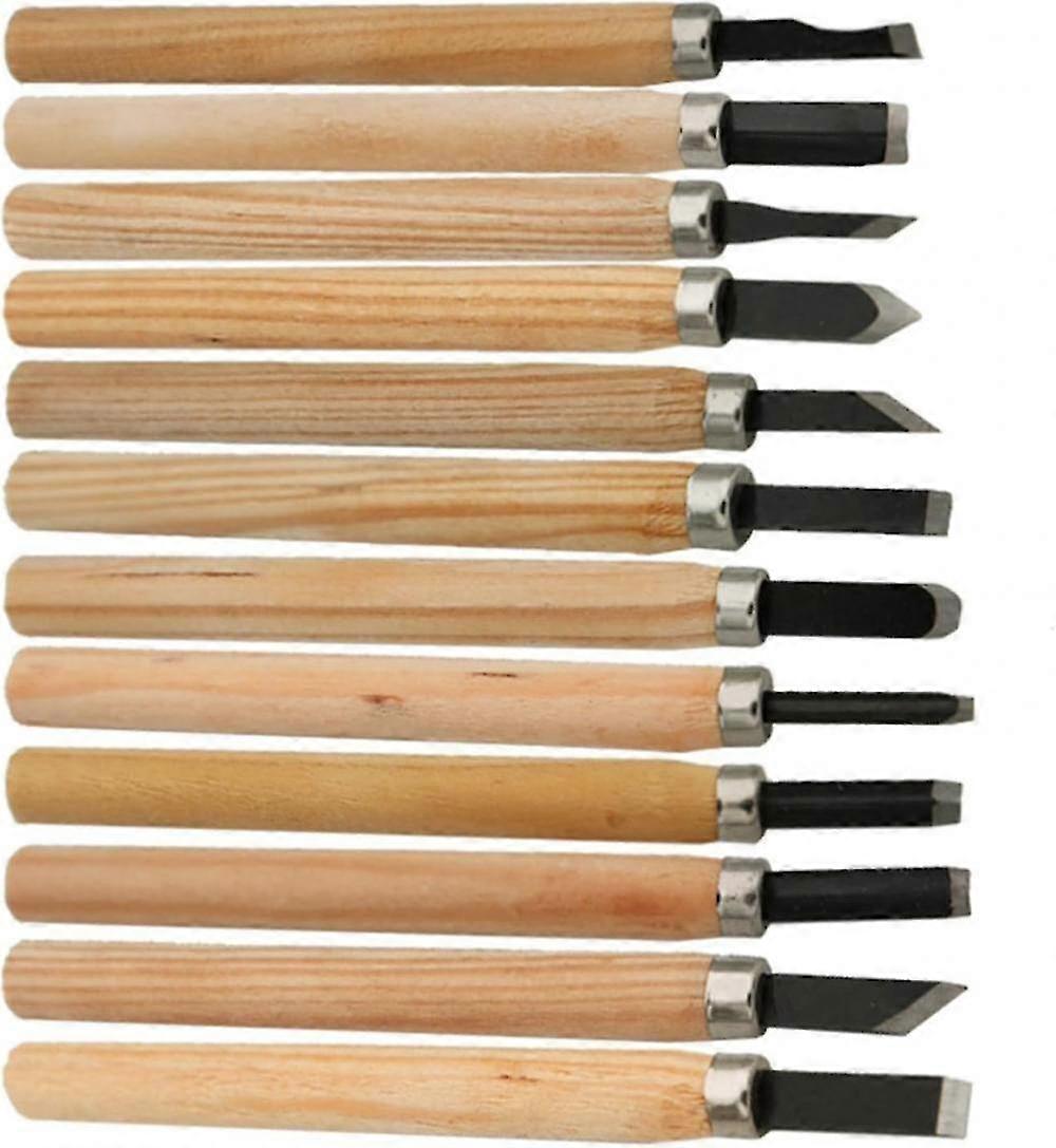 Mike 12pcs Professional Wood Carving Chisel Knife Hand Tool Set For Basic Detailed Carving Woodworkers Gouges