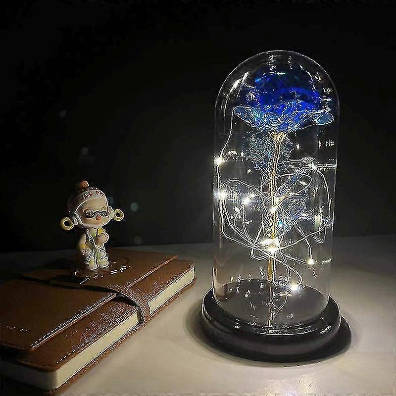 ギャラクシーローズエターナル24Kゴールドホイルフラワーフェアリーストリングライト付きドームクリスマスバレンタインデーギフト用