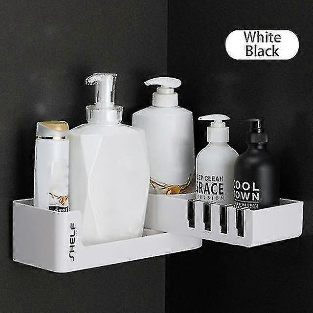Shower Shelf Mounted Corner Holders Rack Hook Wall Bathroom
