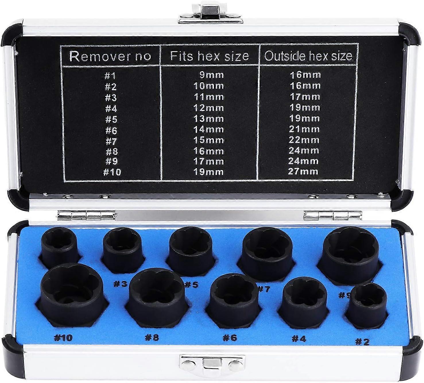 Extractor Socket Set for Damaged Bolts - Nut Extractor Socket Included