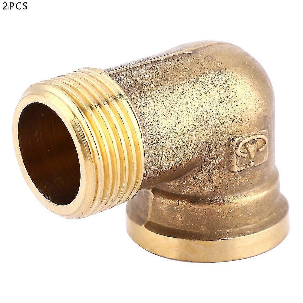2 Pcs Pure Brass Elbow Pipe Fitting Mbsp Fbsp Thread Pipe Connector(3/4'')