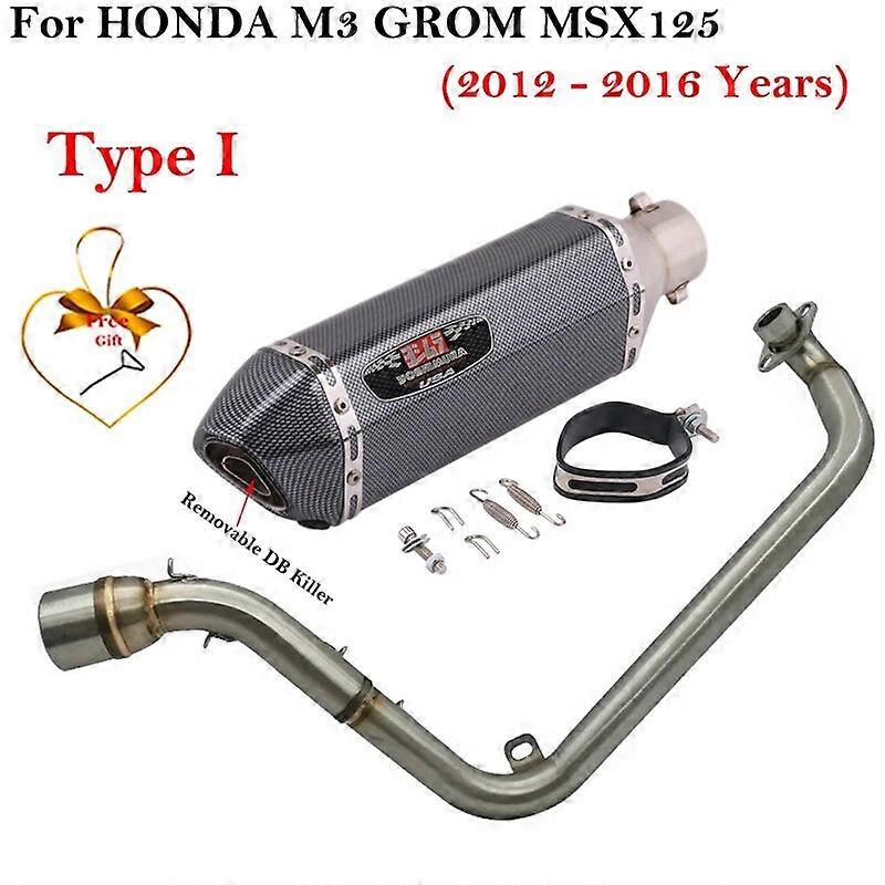 Voll system fr Honda M3 Grom MSX 125 MSX125 2012-2016 Yoshimura Motorrad Auspuff Front Link Rohr modifiziert Flucht DB Killer