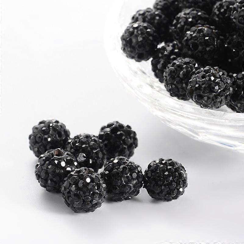 100pcs 10mm Black Rhinestones Beads