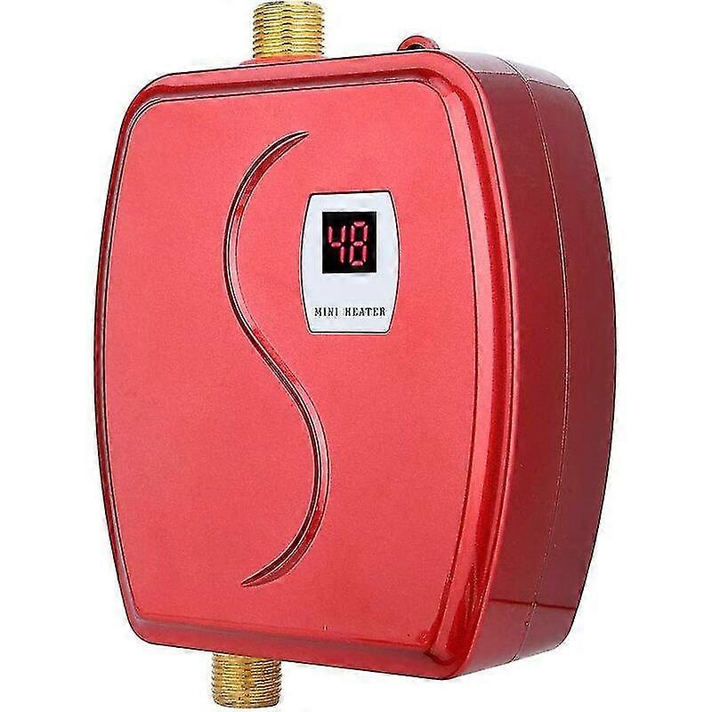 Durchlauferhitzer, Mini-Durchlauferhitzer, Elektrisch, 220 V, 3000 W, Mit Integriertem Temperatursensor, Touch-Taste Fr Die Badezimmerdusche (Eu) (Rot