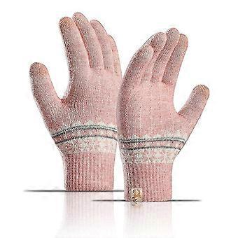 Guanti touchscreen caldi invernali donne guanti elasticizzati a maglia guanti acrilici a dito pieno guanti femminili guanti invernali a maglia