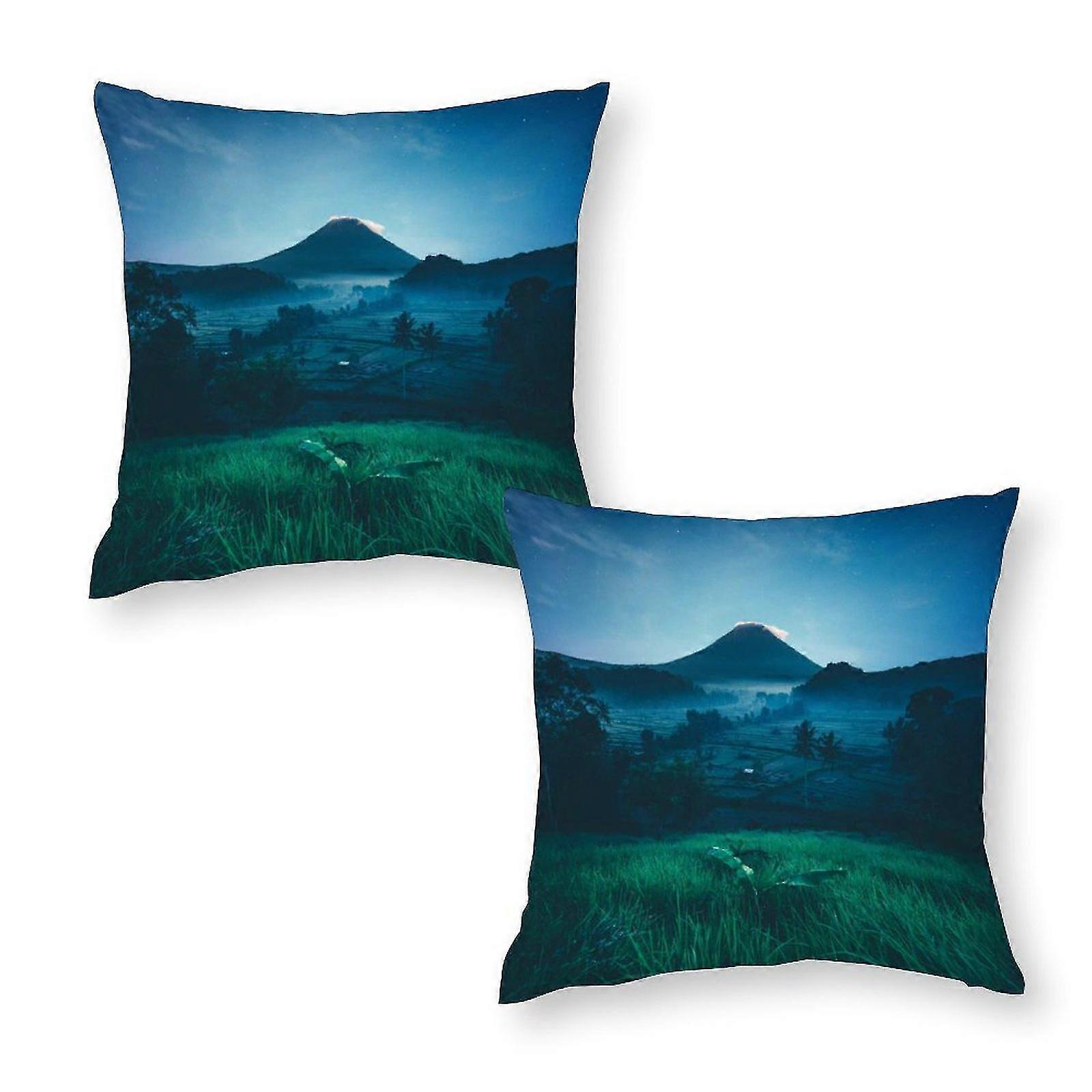 Grass Field Print Pillow Case Set Of 2 Pcs