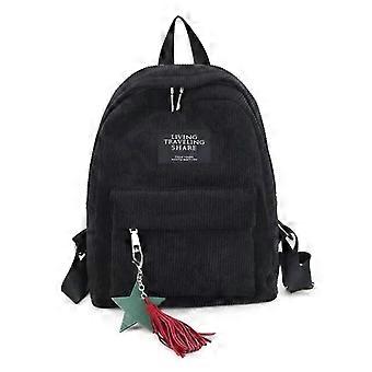 Studentenrucksack minimalistischer College-Stil einfarbiger Cord lässiger tragbarer Schulranzen für Jungen und Mädchen mit großem Fassungsvermögen