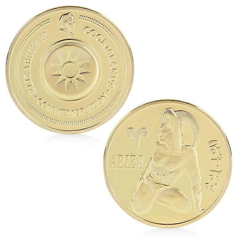 Twelve 12 Constellation Aries Commemorative Challenge Coins Collection Physical