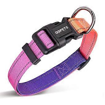 Dog Collar Reflective Nylon For Pets Adjustable Heavy Duty Comfort Collars For Walking Running