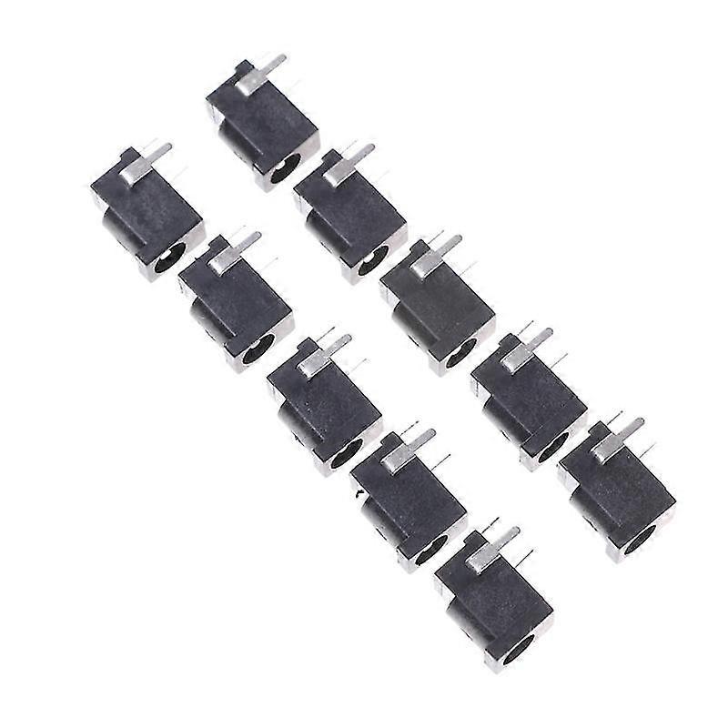 10 Pcs Black 3 Pin 3.5mm X 1.3mm Dc Power Jack Socket Pcb Mount