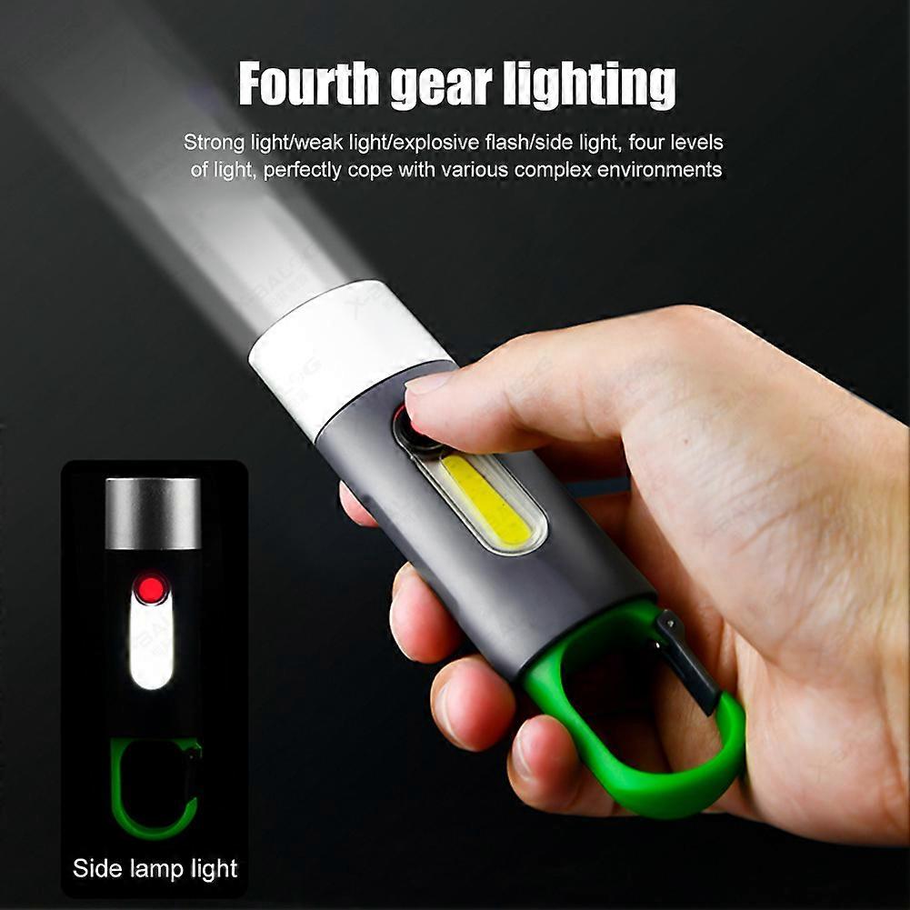 LED Flashlight Portable Torch 4 Gear Type-C USB Rechargeable for Travel Hiking Emergency Outdoor Camping Lighting Work Light