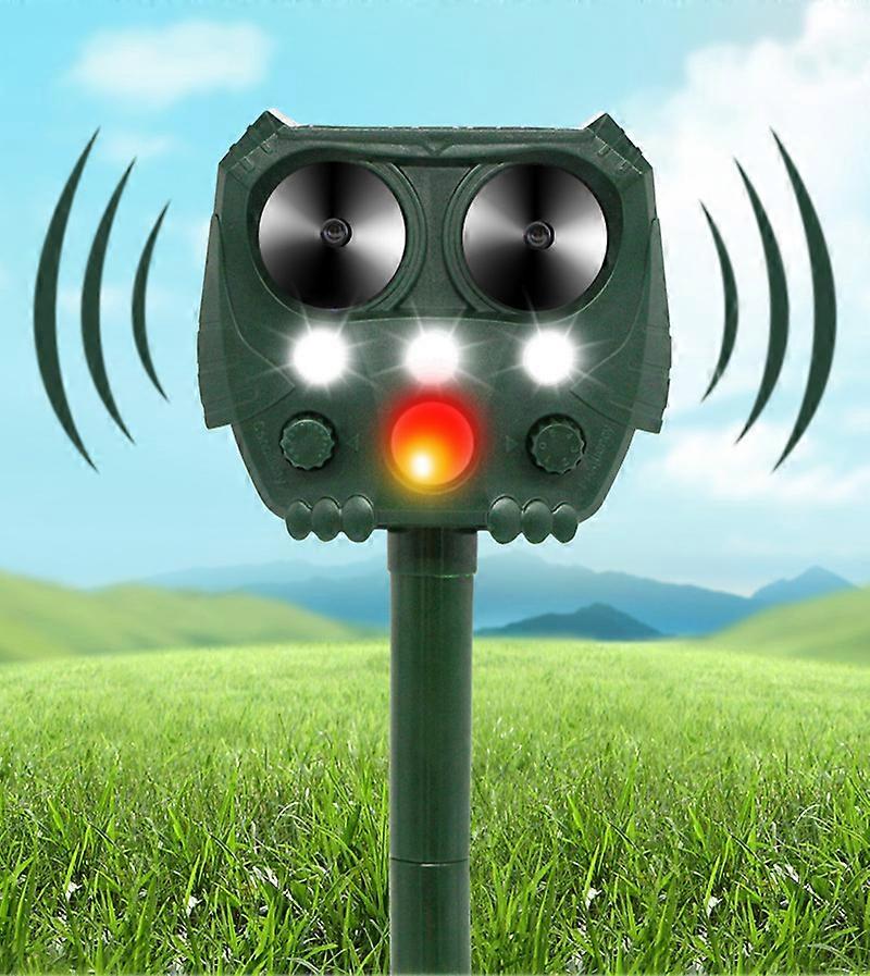 Bird Repeller, Ultrasonic Solar Repeller, Five Files, Green Grass
