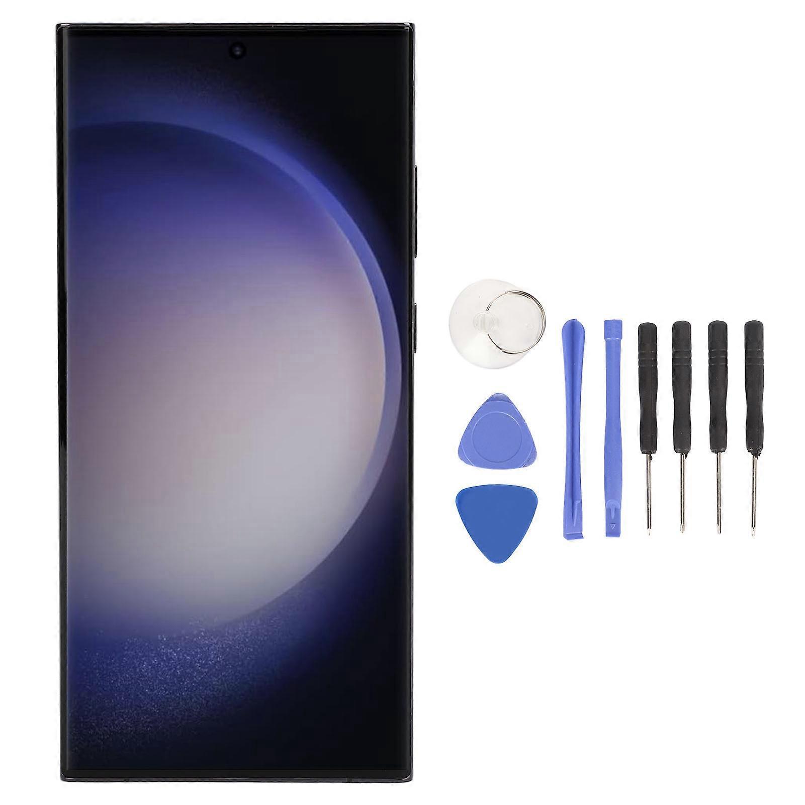 Touch Digitizer Display Screen Assembly for Galaxy S23 Ultra 5G SM S918B 6.7in Display Phone Screen Assembly with Repair Tools Electric Black