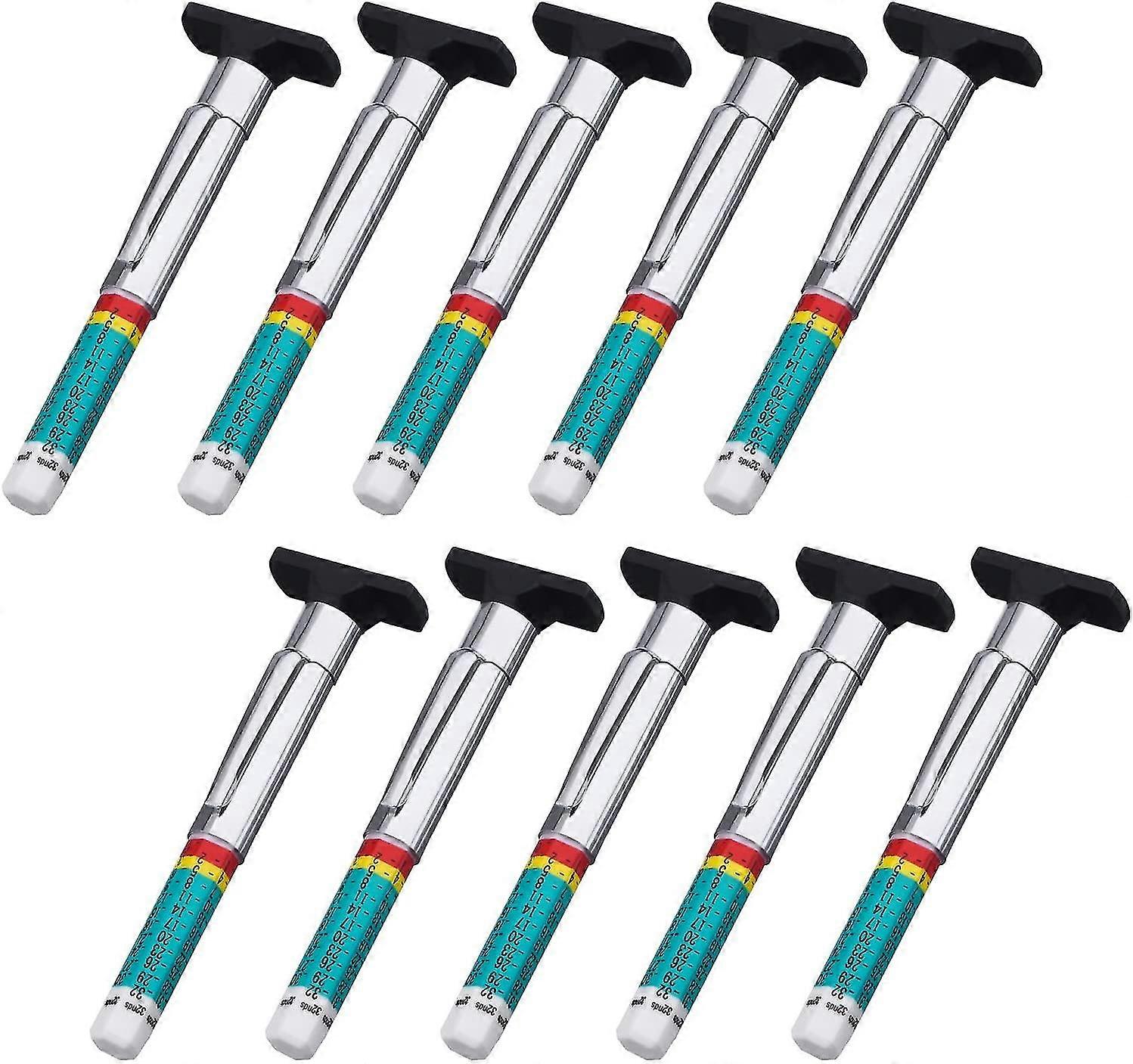 10 Pack Tyre Gauge Tyre Tread Depth Gauge Tool, code couleur