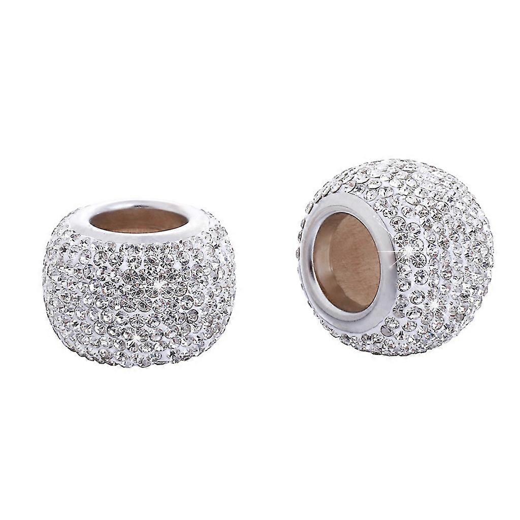 2 Pack Car Headrest Collars Head Rest Rings Decor-Crystal Rhinestone Diamond Ice