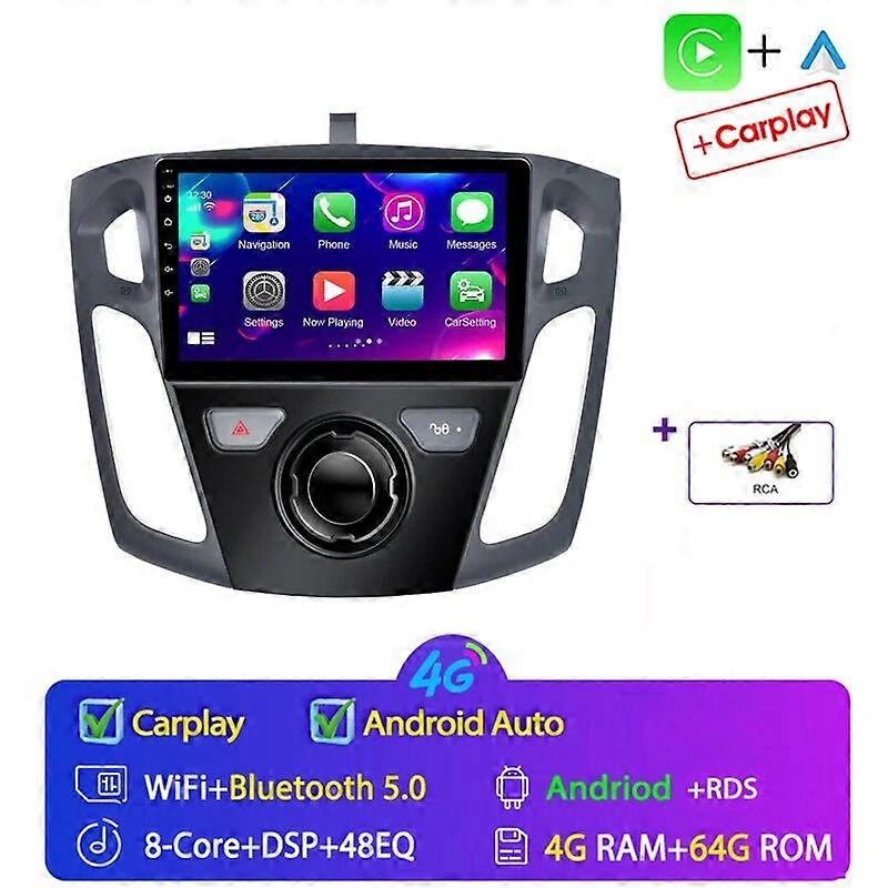 For Ford Focus 3 Mk 3 2011 - 2019 Touch Screen Car Radio Multimedia Video Player Navigation GPS Android 12.0 Carplay Head Unit