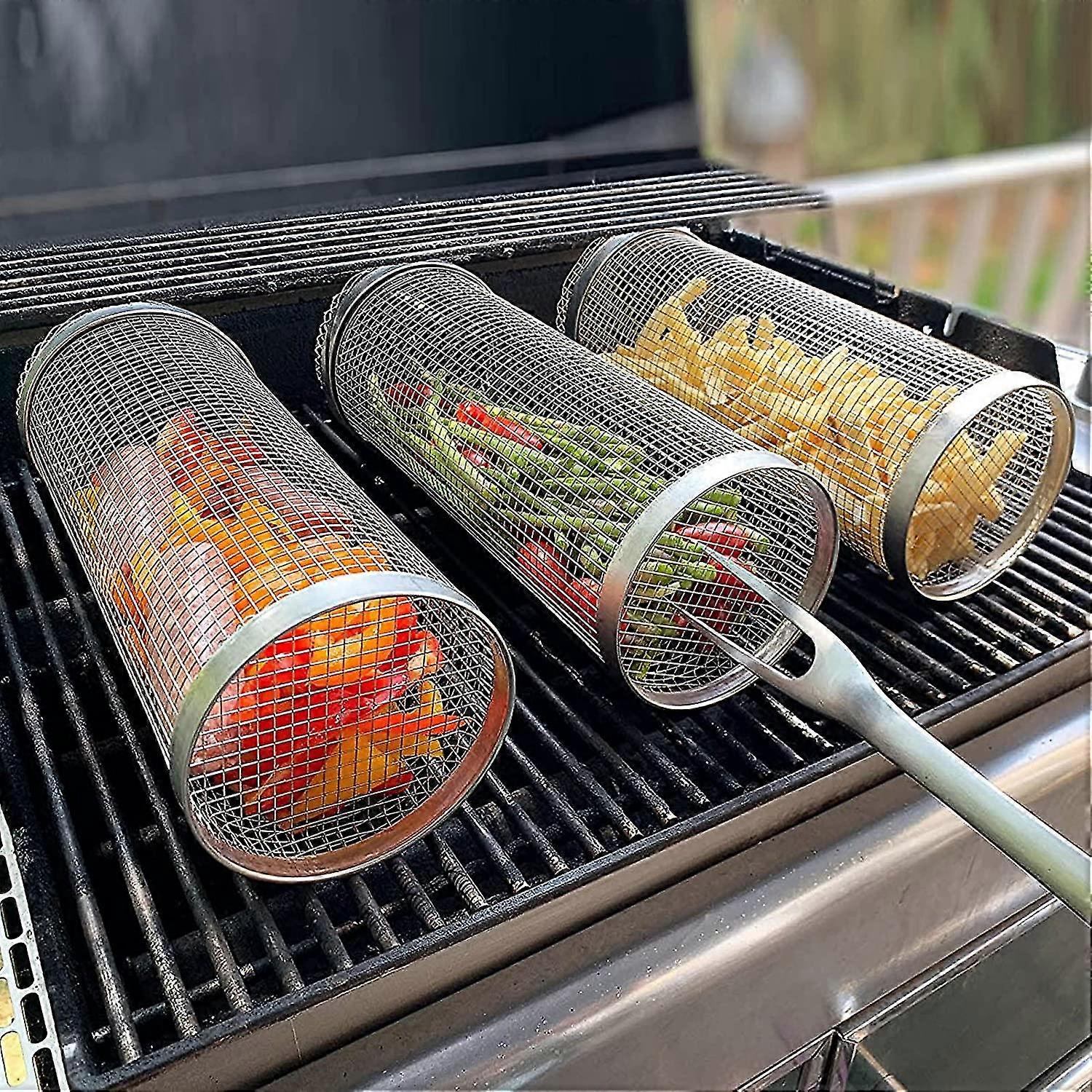 Stainless Steel Barbecue Cooking Grill Grate, Outdoor Round Bbq