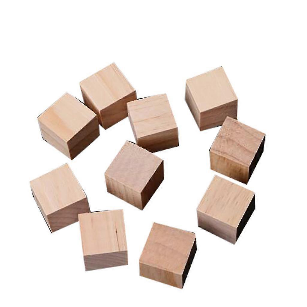 25 Mm Wooden Square Blocks Mini Cubes Embellishment For Woodwork Craft Diy