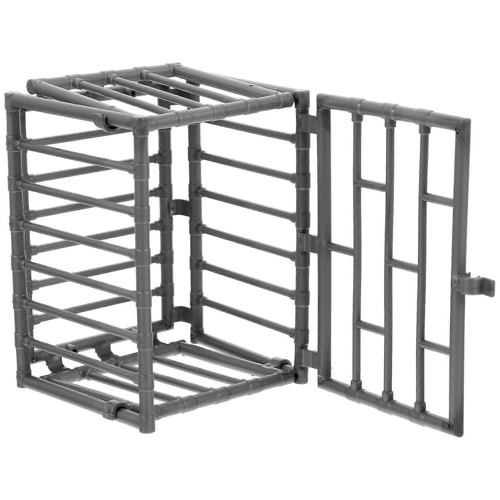 2Pcs Mini Cage Model Animal Cage Decor Fence Miniature DIY Cage Tool Ornament Decor