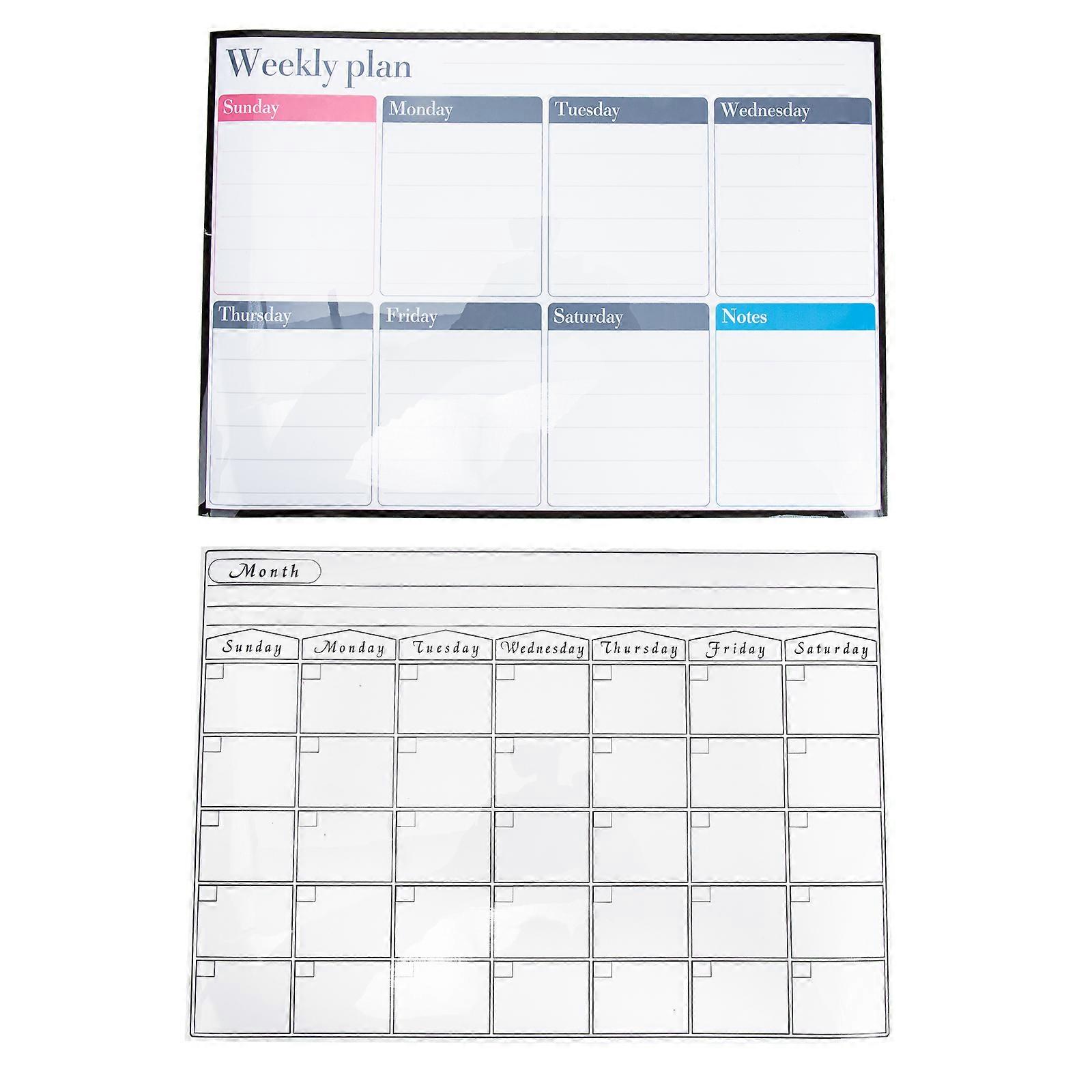 Fridge Grocery List Dry Erase Calendar Monthly Schedule Board Weekly Planner Board