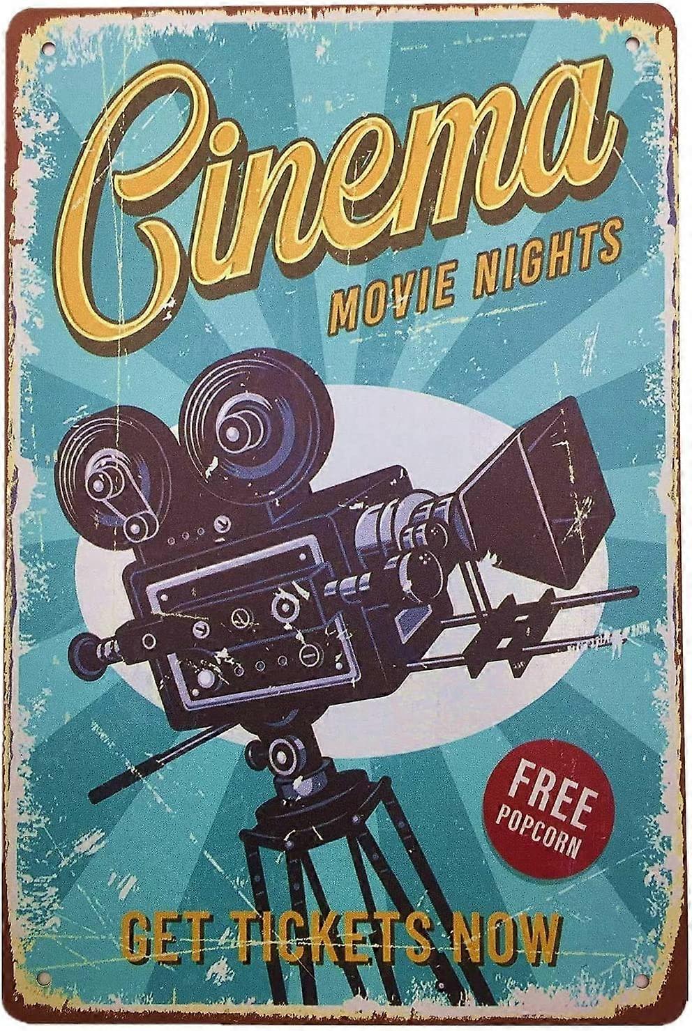 シネマムービーナイトポスタービンテージホームデコレーションブリキサインレトロメタルバーパブポスター8 x 12 今すぐチケットを入手