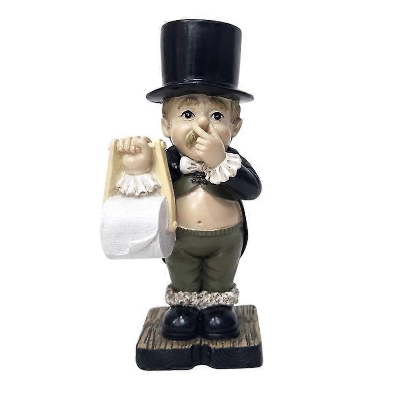 Comical Intricate Detailing Toilet Butler Statue Stable Resin Home Sculpture Home Decor JIKAIX