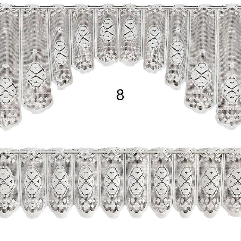 2Pcs/Set Lace Curtain Translucent Lace Design Vintage Style 2 Tier Cafe Curtain Set for Home