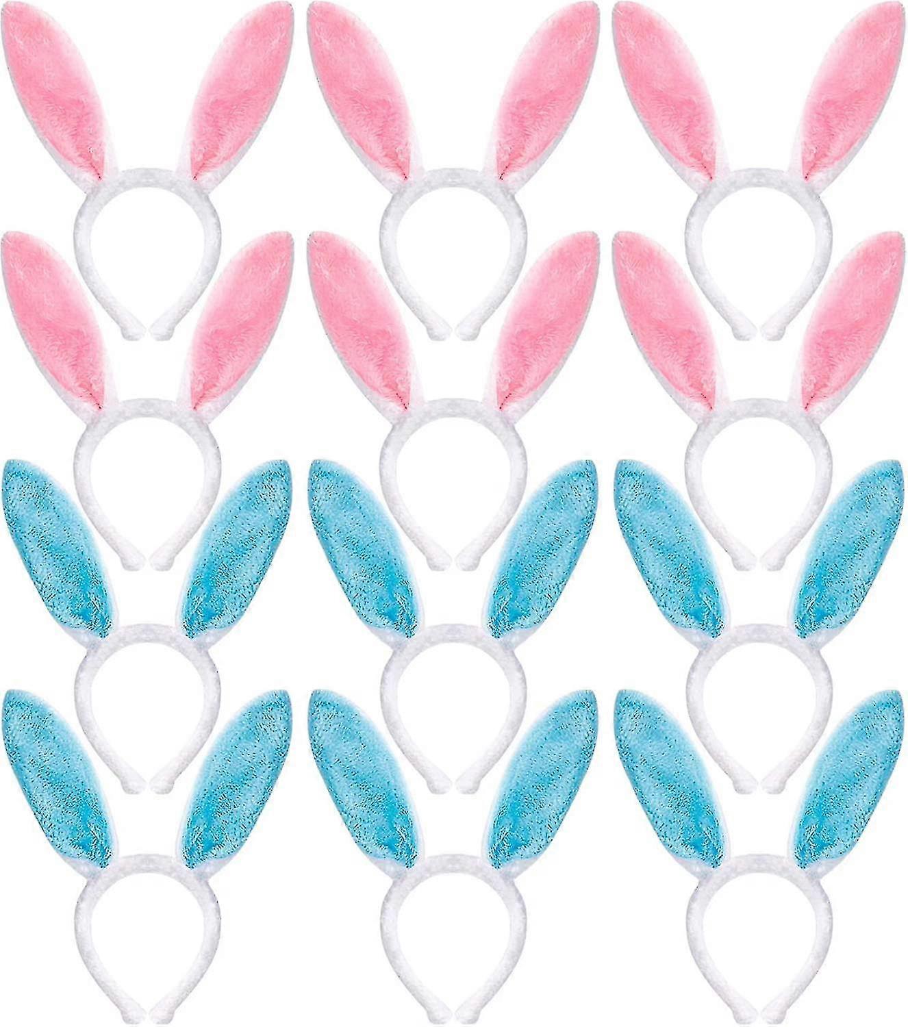 Plush Bunny Ear Headbands 12 Pieces Easter Bunny Ear Headbands