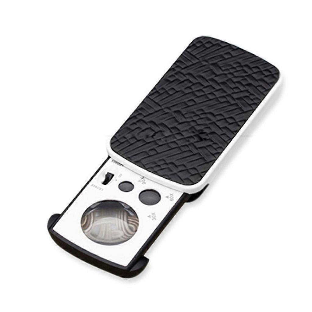 Mini Multifunction 30X 60X 90X Pocket Magnifier with LED UV Light Portable
