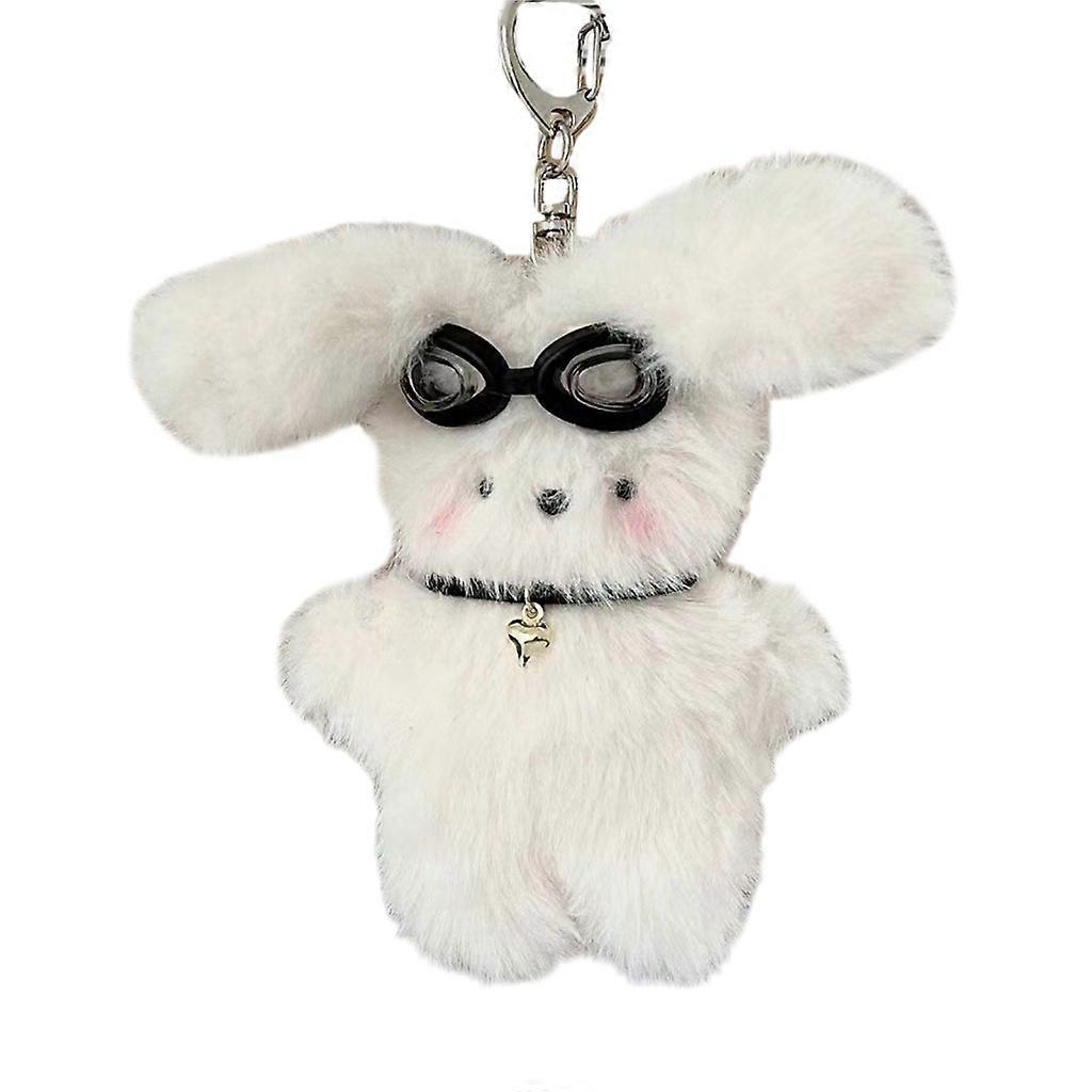 Car Rear Mirror Black Sunglasses Long Eared Rabbit Pendant Backpack Keychains