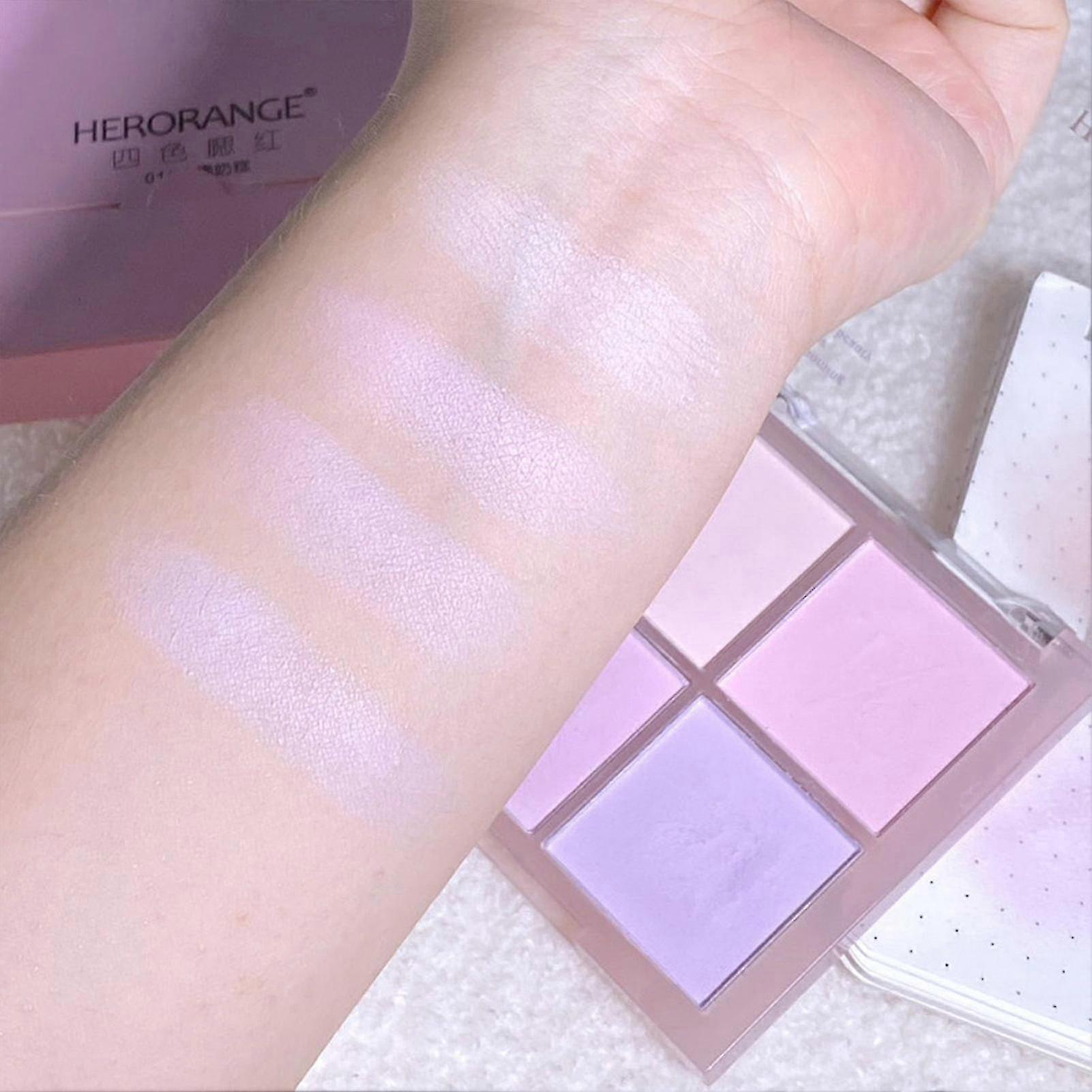4-farbiges Rouge Puder Make-up Form Kontur & Highlight Gesicht für ein schimmerndes oder mattes Finish