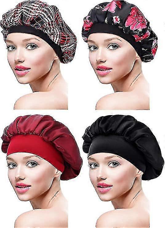 4pcs Satin Hat Soft Nightcap pour filles