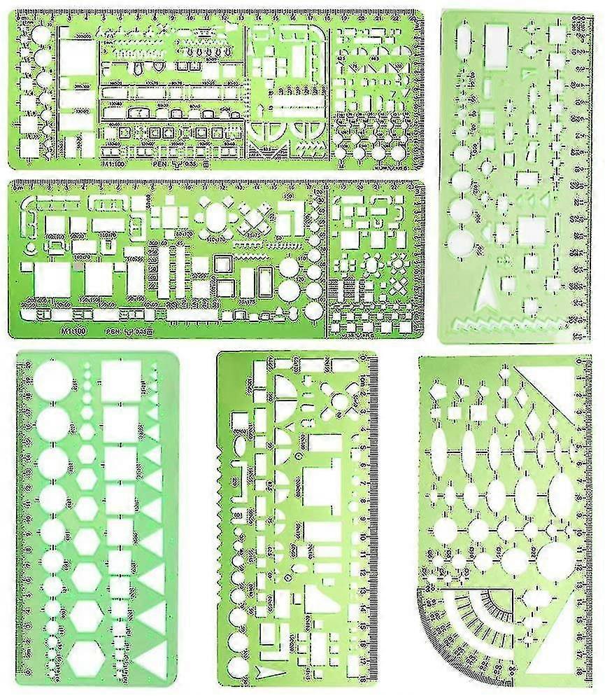 6 Pieces Plastic Measuring Templates Measuring Templates Set