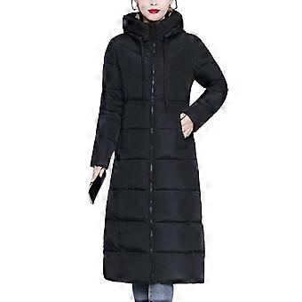 Kvinnor Dunjacka Casual Zip Up Ytterkläder Puffer Jacka Lämplig För Sammankomst Wear-hy 3XL Svart