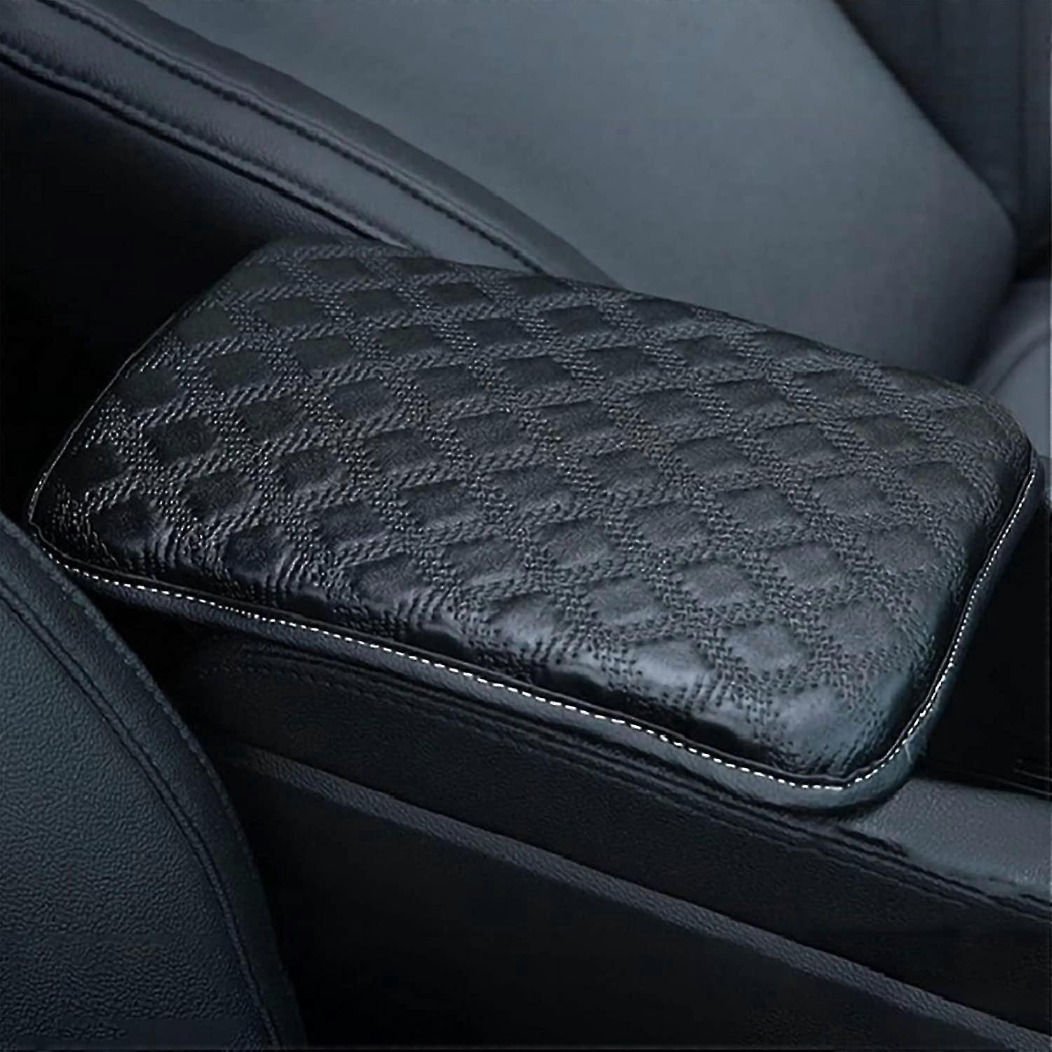 Universal PU Leather Auto Armrest Cushion Pads,Waterproof(Black)