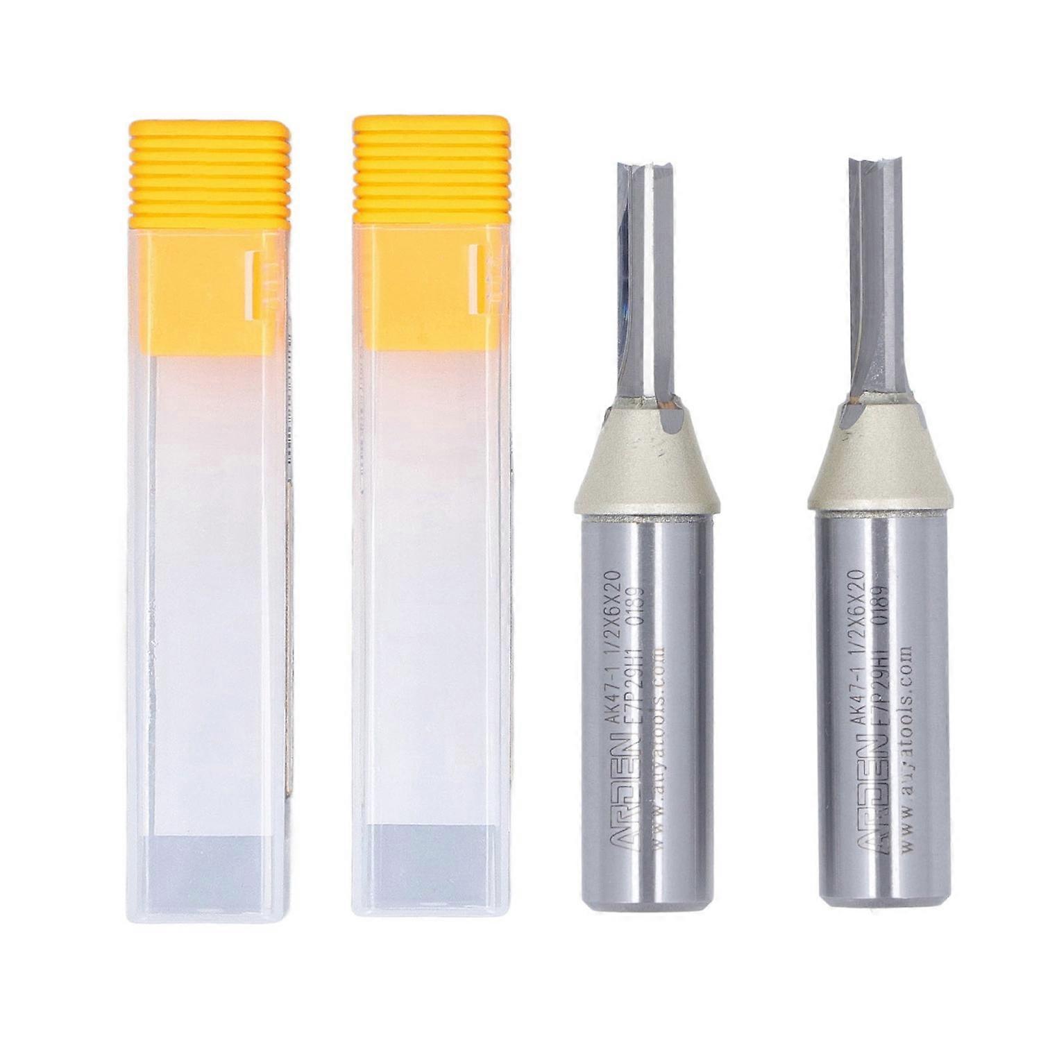 2Pcs Woodworking Straight Bit 1/2in 3 Flute High Speed Straight Router Bit for Installation Model Ma