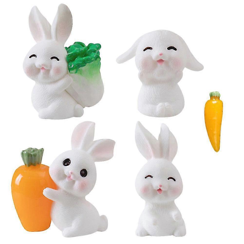 1 Set Tiny Rabbit Figurines Easter Bunny Ornament DIY Micro Landscape Ornament