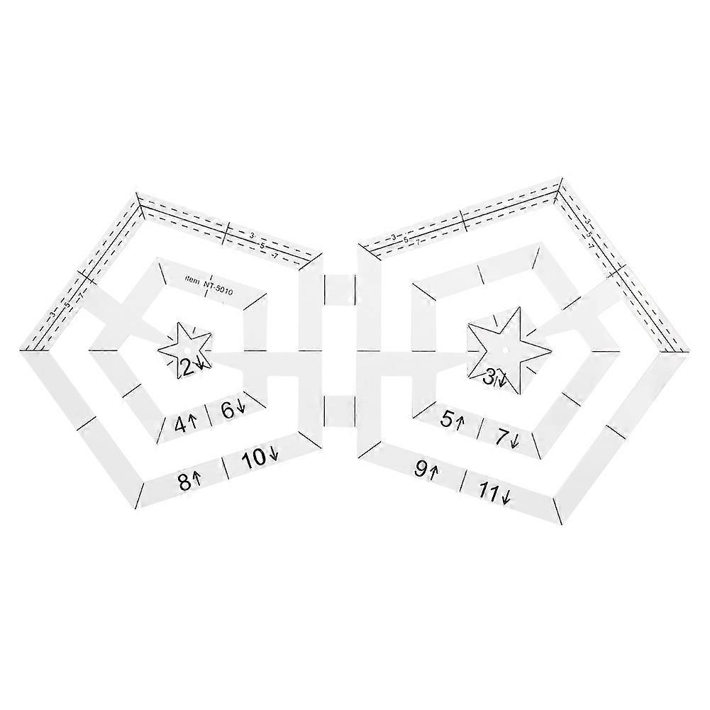 Double Pentagon Quilting Rulers Transparent Acrylic DIY
Patchwork Sewing Drawing Tool