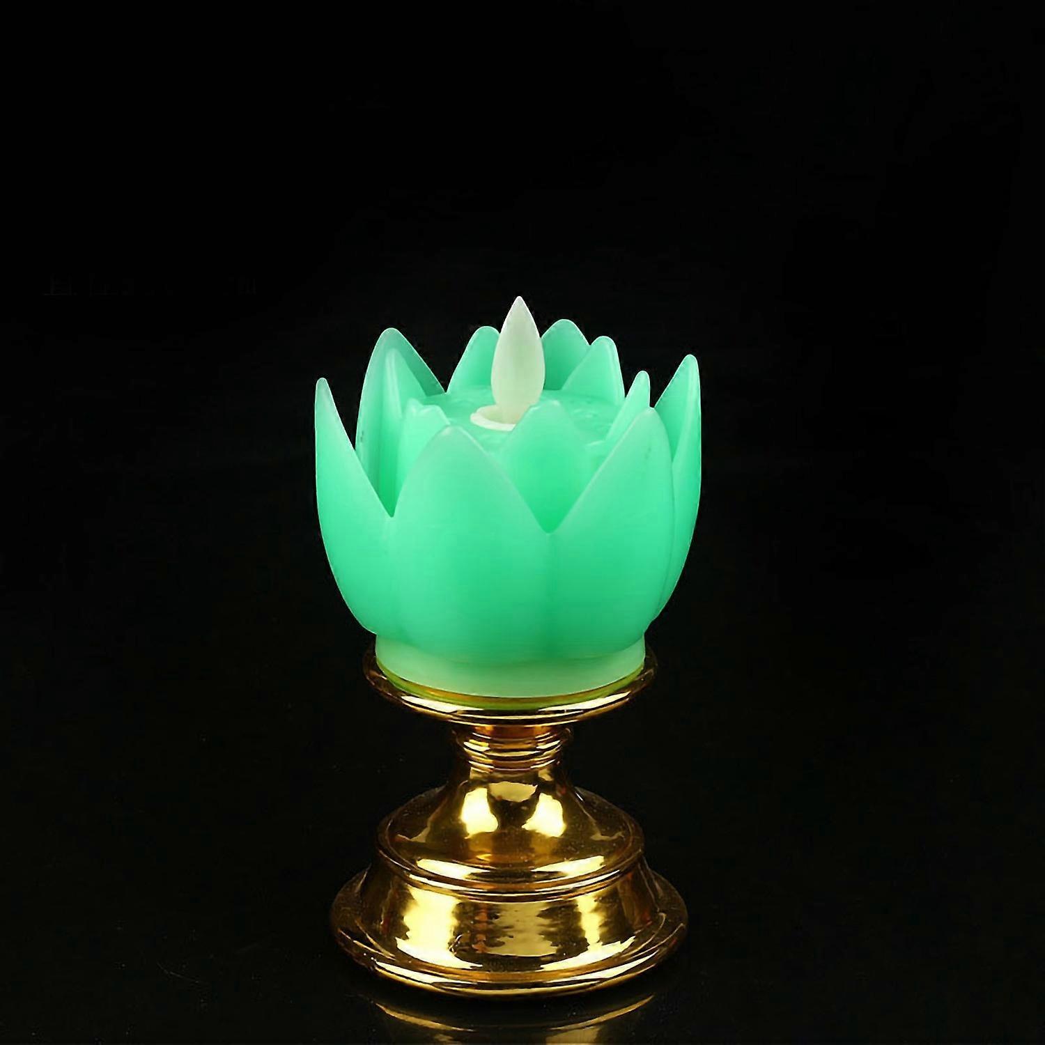 LED Lotus Lamp Simulated Candle Wick Design Soft Natural Light Lotus Flower Light Buddha Lamp Decora