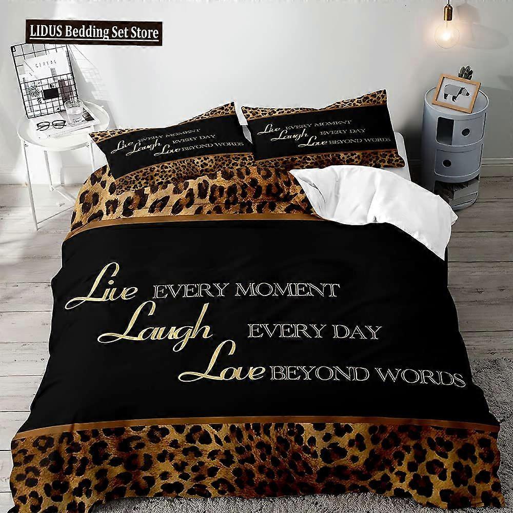 x2543 LençóisLeopardo Print Capa de edredão conjunto de chita conjuntos de cama geométrica capa de edredom africano Safari animal colcha capa decoração do quarto cama de 3 peças
